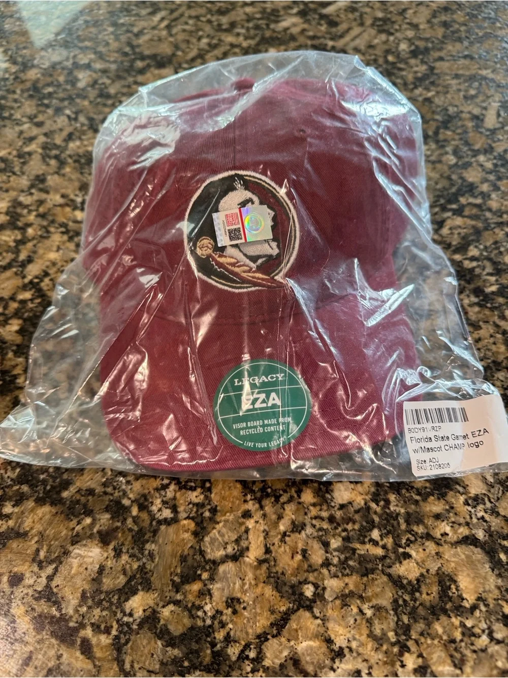 FSU Florida State Garnet Hat with White Logo